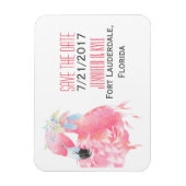 Tropischer Flamingo Hochzeit speichern Sie das Dat Magnet (Vertikal)