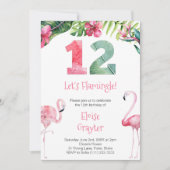 Tropischer Flamingo jedes Alter weibliche Geburtst Einladung (Vorderseite)