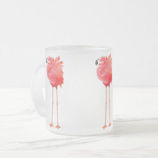 Tropischer Flamingo-mattierte GlasTasse Mattglastasse (Vorderseite Links)