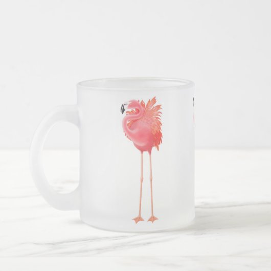 Tropischer Flamingo-mattierte GlasTasse Mattglastasse (Links)