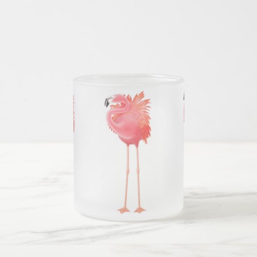 Tropischer Flamingo-mattierte GlasTasse Mattglastasse (Mittel)