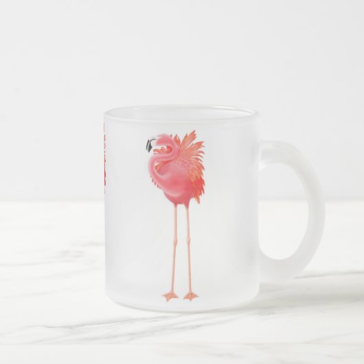 Tropischer Flamingo-mattierte GlasTasse Mattglastasse (Rechts)