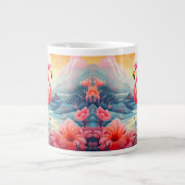Tropischer Flamingo mit Blume-76280 Jumbo-Tasse (Vorderseite)