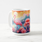 Tropischer Flamingo mit Blume-76280 Kaffeetasse (Vorderseite Links)