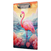 Tropischer Flamingo mit Blume-76280 Klemmbrett (Links)