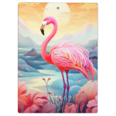 Tropischer Flamingo mit Blume-76280 Klemmbrett (Rückseite)