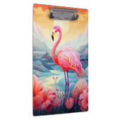 Tropischer Flamingo mit Blume-76280 Klemmbrett (Rechts)