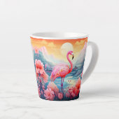 Tropischer Flamingo mit Blume-76280 Milchtasse (Rechte Ecke)