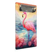 Tropischer Flamingo mit Blume-76280 Mini Klemmbrett (Schrägansicht)