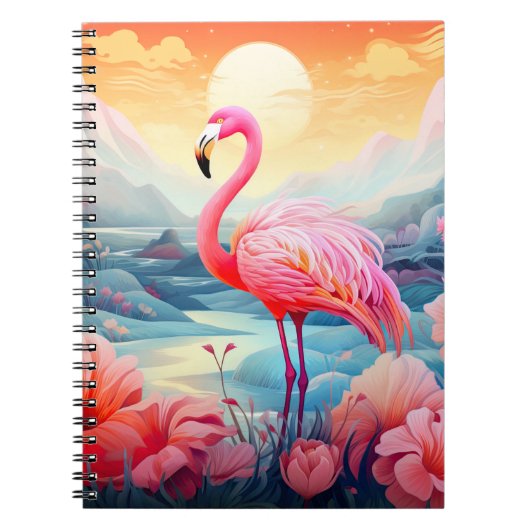 Tropischer Flamingo mit Blume-76280 Notizblock (Vorderseite)