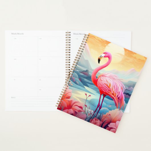 Tropischer Flamingo mit Blume-76280 Planer (Anzeige)