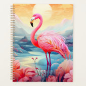 Tropischer Flamingo mit Blume-76280 Planer (Vorderseite)