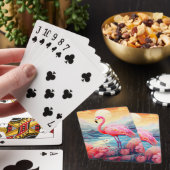 Tropischer Flamingo mit Blume-76280 Spielkarten (In Situ)