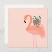 Tropischer Flamingo mit gepolsterter Pflanze Hand  (Vorne/Hinten)