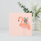 Tropischer Flamingo mit gepolsterter Pflanze Hand  (Stehend Vorderseite)