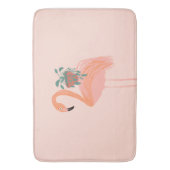 Tropischer Flamingo mit gepolsterter Pflanze Hand Badematte (Vorderseite Vertikal)