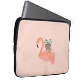Tropischer Flamingo mit gepolsterter Pflanze Hand Laptopschutzhülle (Vorne Rechts)