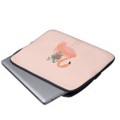 Tropischer Flamingo mit gepolsterter Pflanze Hand  Laptopschutzhülle (Vorne Knopf)