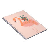 Tropischer Flamingo mit gepolsterter Pflanze Hand Notizblock (Rechte Seite)