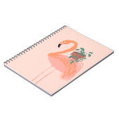 Tropischer Flamingo mit gepolsterter Pflanze Hand Notizblock (Linke Seite)