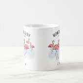 Tropischer Flamingo Monogram Name Family Wiederseh Kaffeetasse (Mittel)