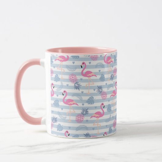 Tropischer Flamingo Mug - rosa Flamingos und Anana Tasse (Links)