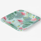 Tropischer Flamingo, Palmen, Ananas Muster ID926 Pappteller (Gewinkelt)