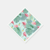 Tropischer Flamingo, Palmen, Ananas Muster ID926 Serviette (Ecke)