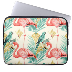 Tropischer Flamingo-Papageien-Dschungel Laptopschutzhülle