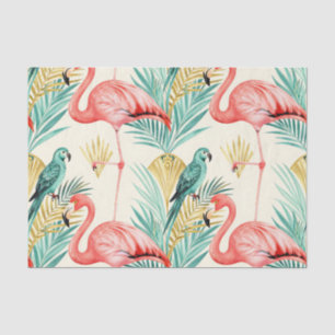 Tropischer Flamingo-Papageien-Dschungel Seidenpapier