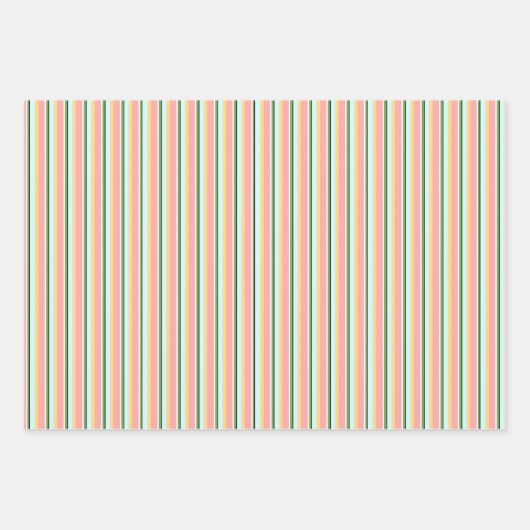 Tropischer Flamingo Retro Daisy Blume Streifen Wra Geschenkpapier Set (Vorderseite 2)