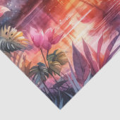 Tropischer Flamingo Rosa Sonnenuntergang Dekoupage Seidenpapier (Detail)