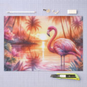 Tropischer Flamingo Rosa Sonnenuntergang Dekoupage Seidenpapier (Handwerk)