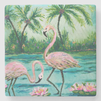 Tropischer Flamingo Steinuntersetzer
