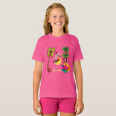 Tropischer Flamingo T - Shirt für Girls (Vorne ganz)