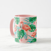 Tropischer Flamingo Tasse (Vorderseite Links)