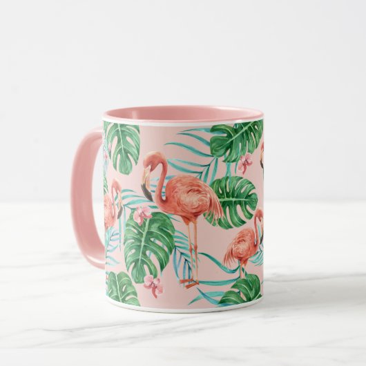 Tropischer Flamingo Tasse (Vorderseite Links)