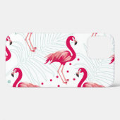 Tropischer Flamingo und Blätter, Sommermuster. Case-Mate iPhone Hülle (Rückseite (Horizontal))