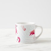 Tropischer Flamingo und Blätter, Sommermuster. Espressotasse (Rechts)