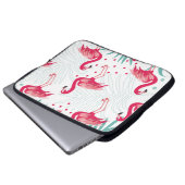 Tropischer Flamingo und Blätter, Sommermuster. Laptopschutzhülle (Vorne Knopf)