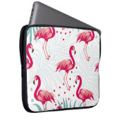 Tropischer Flamingo und Blätter, Sommermuster. Laptopschutzhülle (Vorne Rechts)