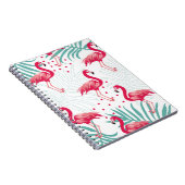 Tropischer Flamingo und Blätter, Sommermuster. Notizblock (Rechte Seite)
