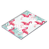 Tropischer Flamingo und Blätter, Sommermuster. Notizblock (Linke Seite)
