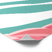 Tropischer Flamingo und Blätter, Sommermuster. Poster (Ecke)