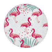 Tropischer Flamingo und Blätter, Sommermuster. Schneidebrett (Vorderseite)