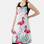Tropischer Flamingo und Blätter, Sommermuster. Schürze (InSitu)