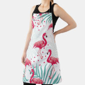 Tropischer Flamingo und Blätter, Sommermuster. Schürze (InSitu)
