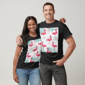 Tropischer Flamingo und Blätter, Sommermuster. T-Shirt (Unisex)