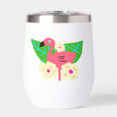 Tropischer Flamingo und Blume (Vorderseite)