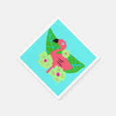 Tropischer Flamingo und Blume Serviette (Ecke)